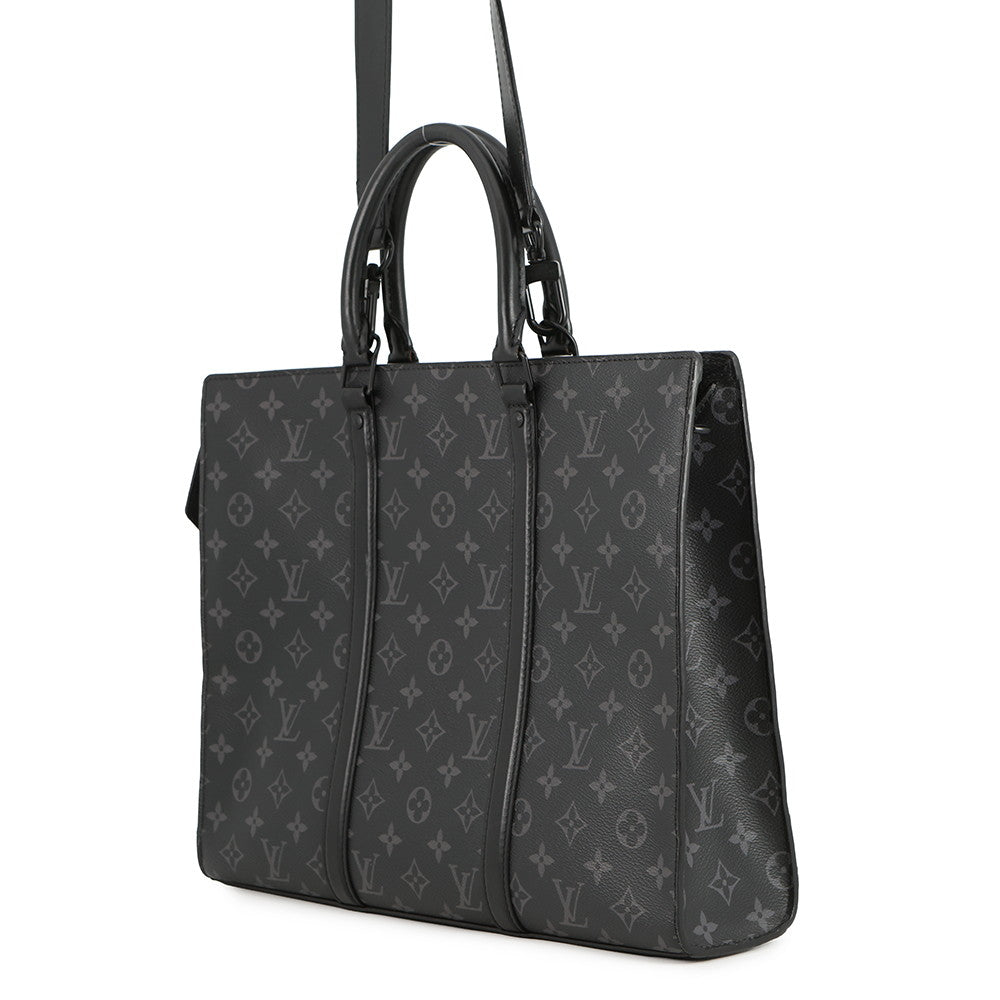 LOUIS VUITTON Sac Plat / Horizontal Zip NoirM45265 Monogram Eclipse
