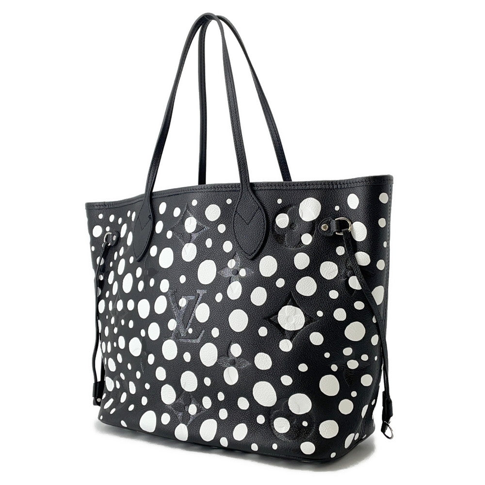 LOUIS VUITTON LV × YK Neverfull Noir/BlancM46390 Monogram Empreinte Leather Infinity Dot Size MM