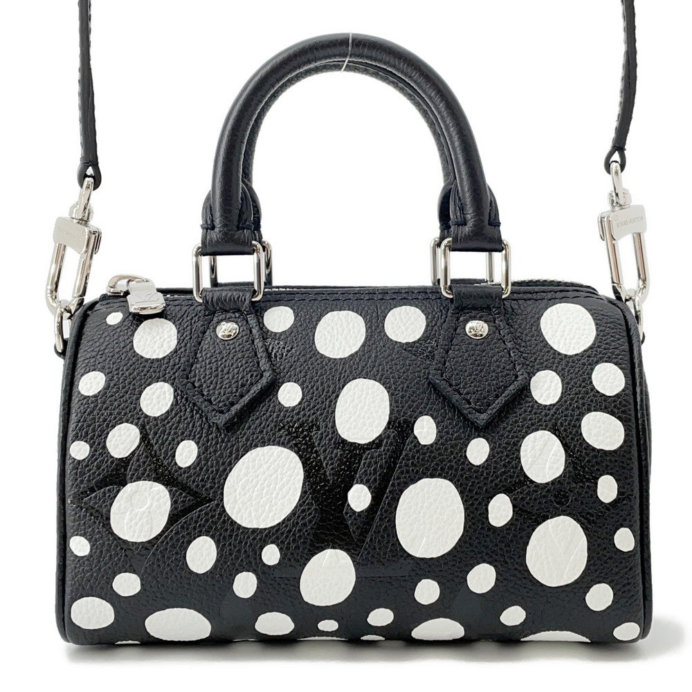 LOUIS VUITTON LV × YK Nano Speedy Black/WhiteM81910 Monogram Empreinte Leather Infinity Dot Size Nano