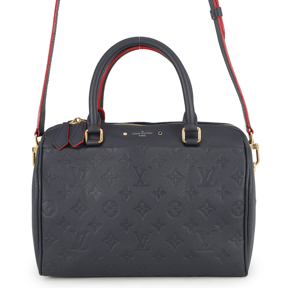 LOUIS VUITTON Speedy Bandouliere Marine RougeM43501 Monogram Empreinte Leather Size 25