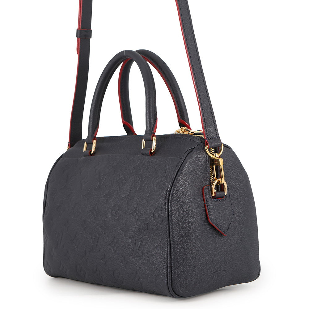LOUIS VUITTON Speedy Bandouliere Marine RougeM43501 Monogram Empreinte Leather Size 25