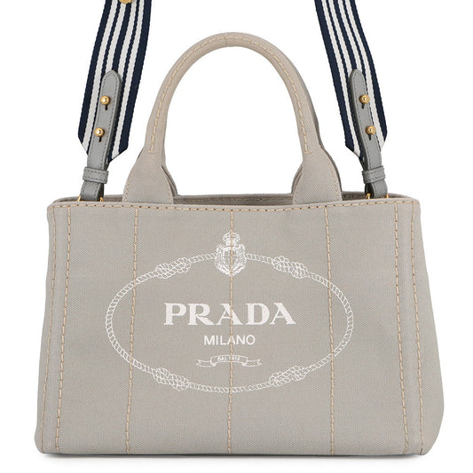 PRADA Canapa 2wayTote Bag Gray1BG439 Canvas