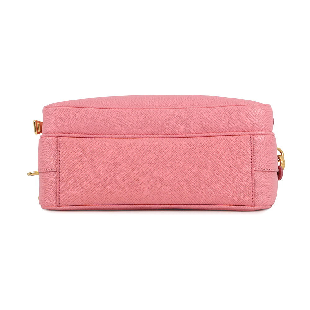 PRADA Triangle Logo Shoulder Bag PinkBT1010 Saffiano LeatherLeather