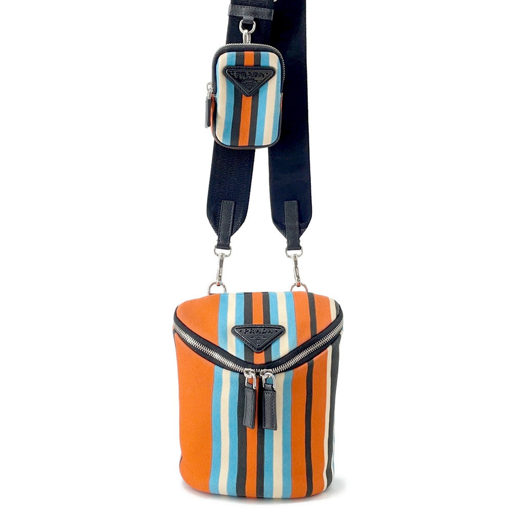 PRADA Stripe shoulder bag Multicolor2VH147 Canvas