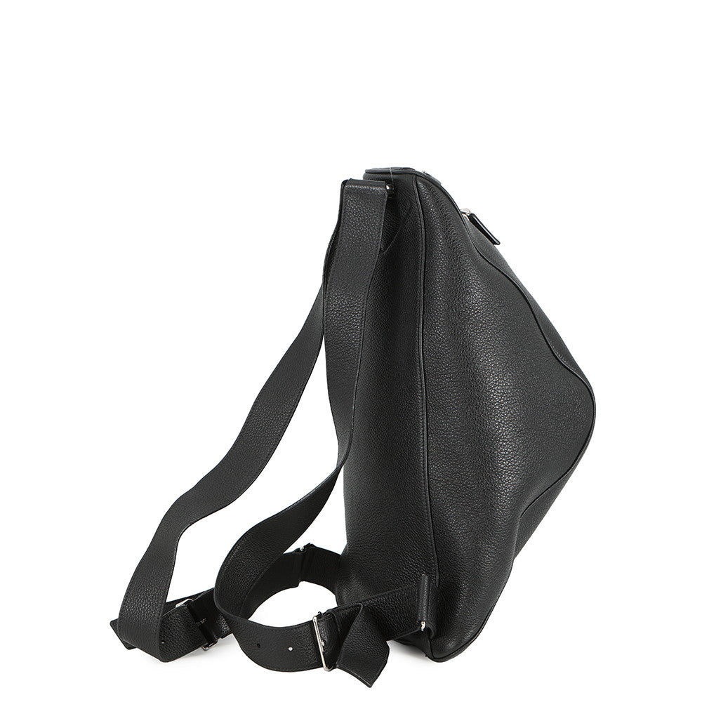 PRADA Vitello Dino Triangle Backpack Black2VZ099 Leather