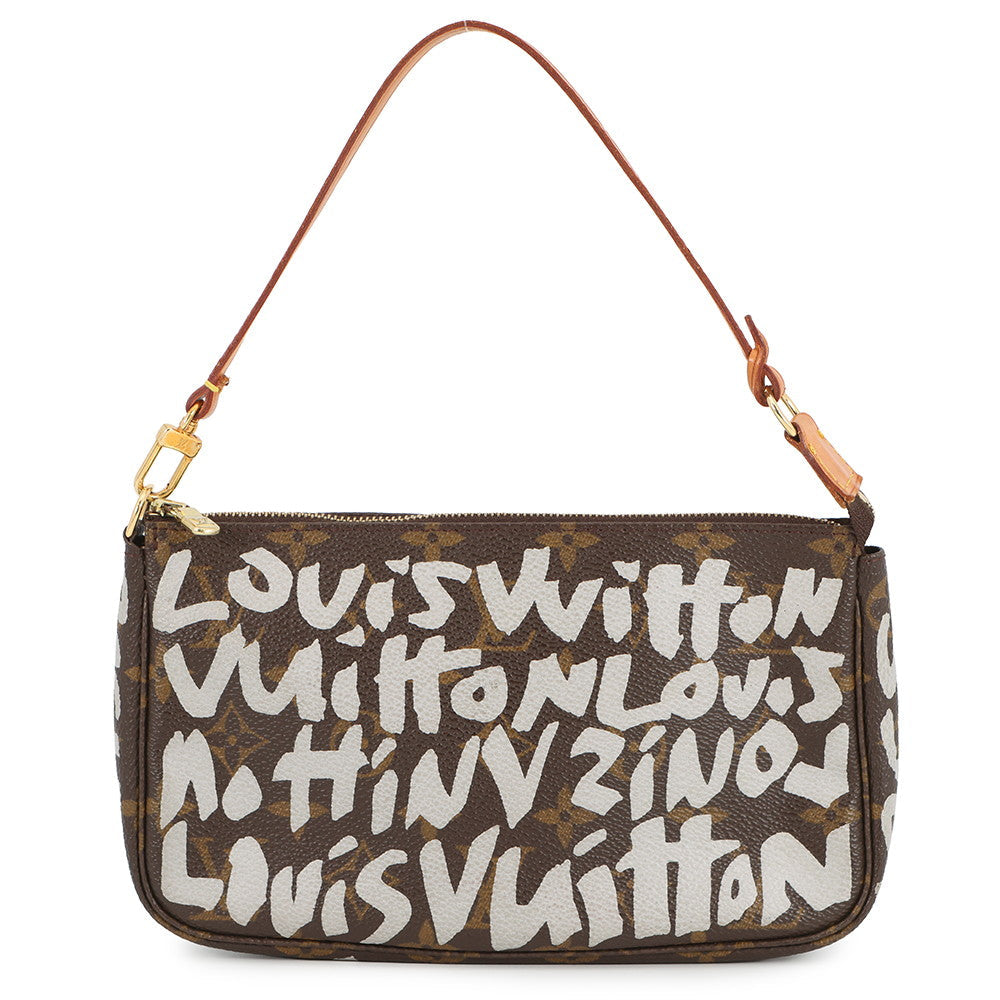 LOUIS VUITTON Pochette Accessoires White/BrownM92192 Monogram?Graffiti