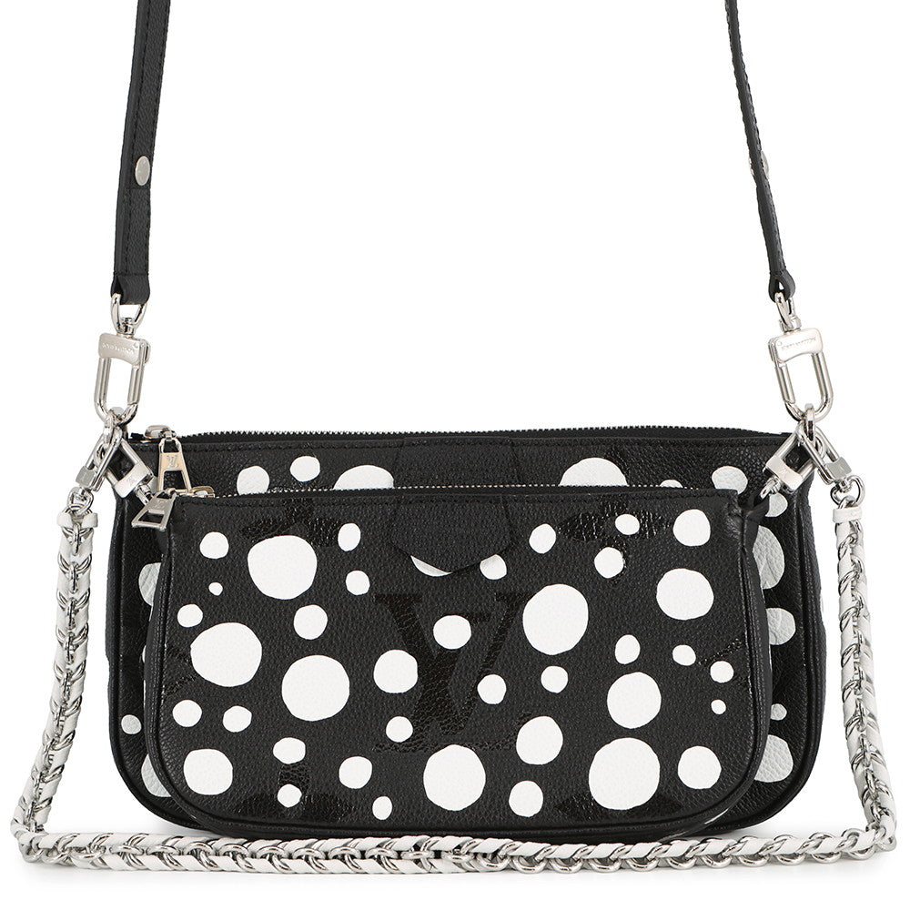 LOUIS VUITTON LV x YK Multi?Pochette Accessoires NoirM46410 Monogram Empreinte Leather Infinity Dot