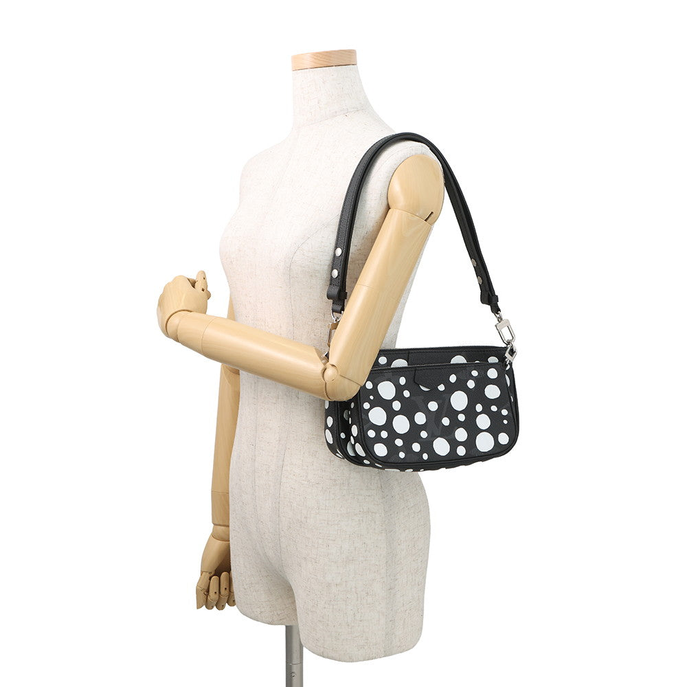 LOUIS VUITTON LV x YK Multi?Pochette Accessoires NoirM46410 Monogram Empreinte Leather Infinity Dot