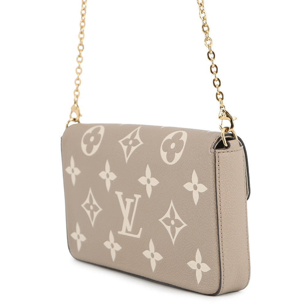 LOUIS VUITTON Felicie Pochette Tourterelle/ClaimM69977 Monogram Empreinte Leather