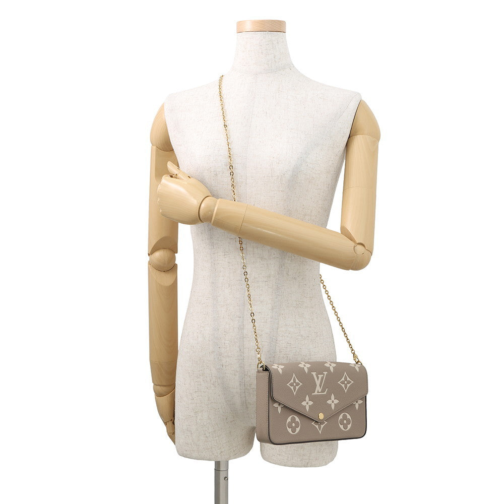 LOUIS VUITTON Felicie Pochette Tourterelle/ClaimM69977 Monogram Empreinte Leather