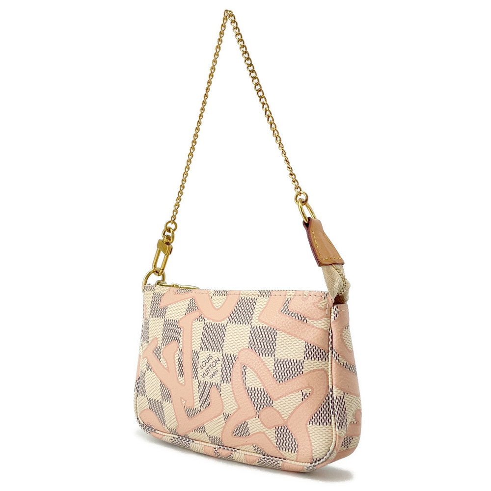 LOUIS VUITTON Mini Pochette Accessoires PinkN60051 Damier Azur Tahiti