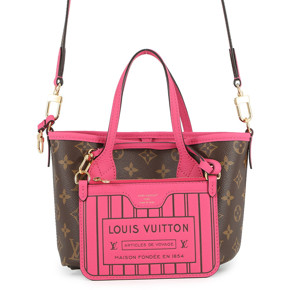 LOUIS VUITTON Neverfull?Inside Out Rose Buffalo Pondichery LeatherM12106 Monogram Grain Leather Size BB
