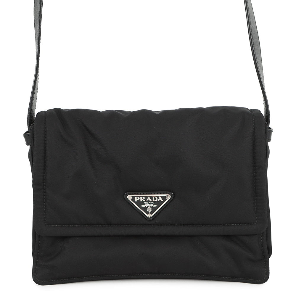 PRADA Small Padded Re-Nylon Shoulder Bag Black1BD313 Nylon Leather