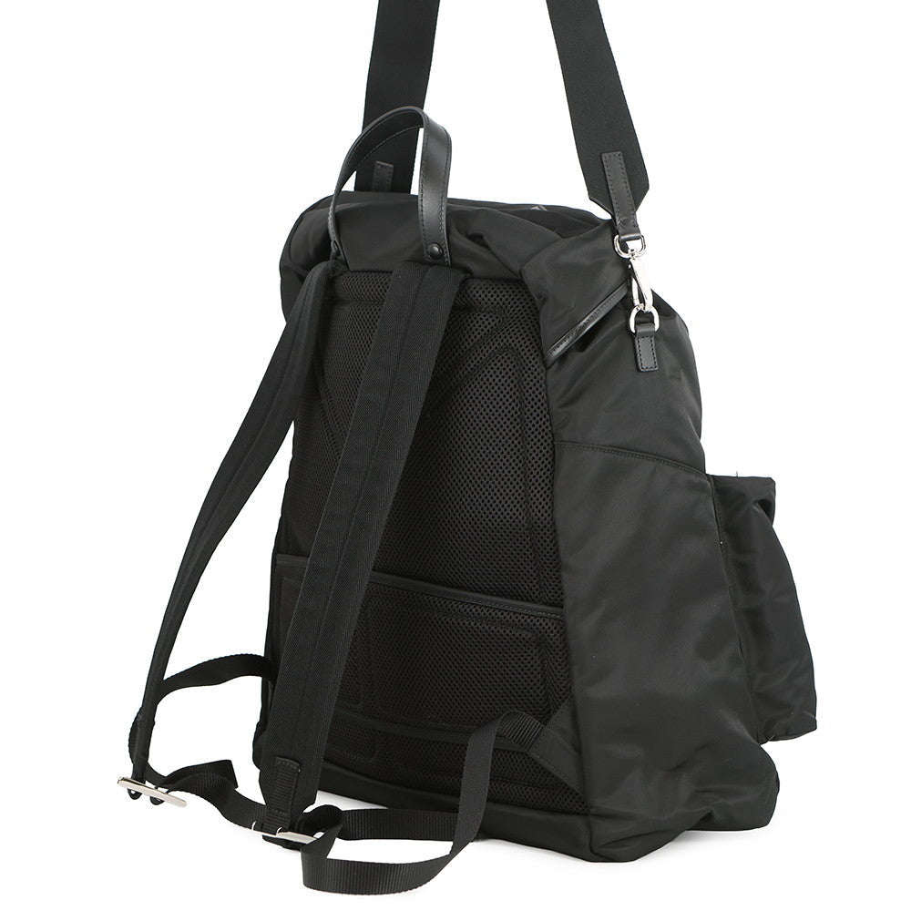 PRADA Re-Nylon xLeather Backpack Black2VZ108 Nylon Leather Size Black