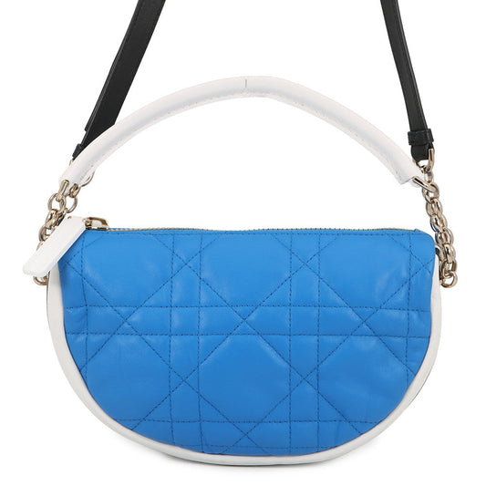 Dior Macrocannage Vibe Hobo Bag Blue/WhiteM7200ODDO Lambskin Size Small