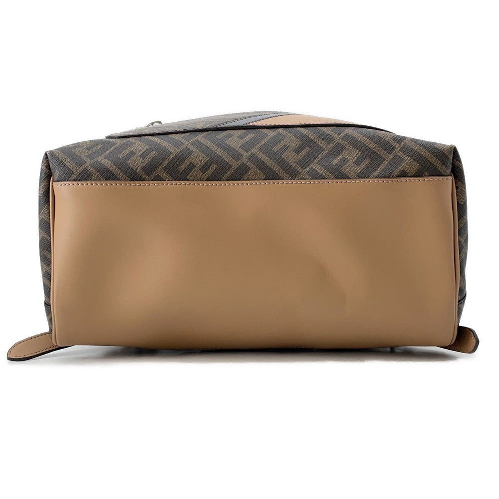FENDI Zucca Chiodo Diagonal Backpack Brown7VZ076 Leather Size Medium