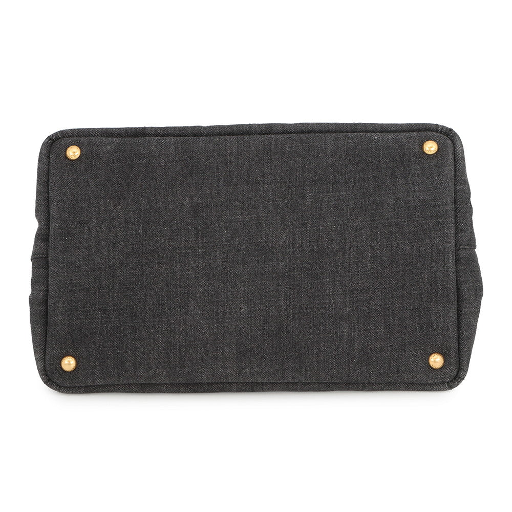 PRADA Canapa Tote Bag BlackB2642B Denim