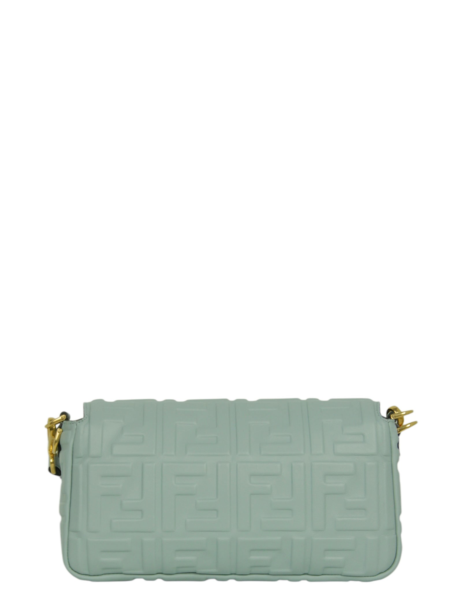 Fendi Blue Embossed FF 1974 Medium Baguette NM