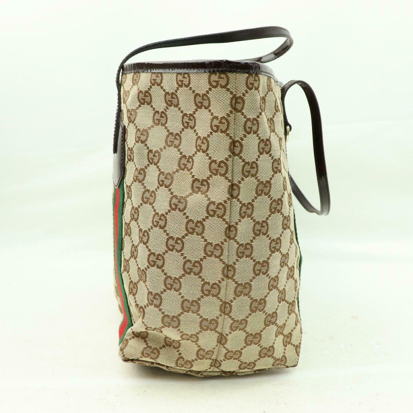 Gucci Red Leather Canvas Tote Style 6