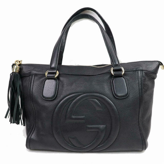 Gucci Soho Black Leather Monogram Tote