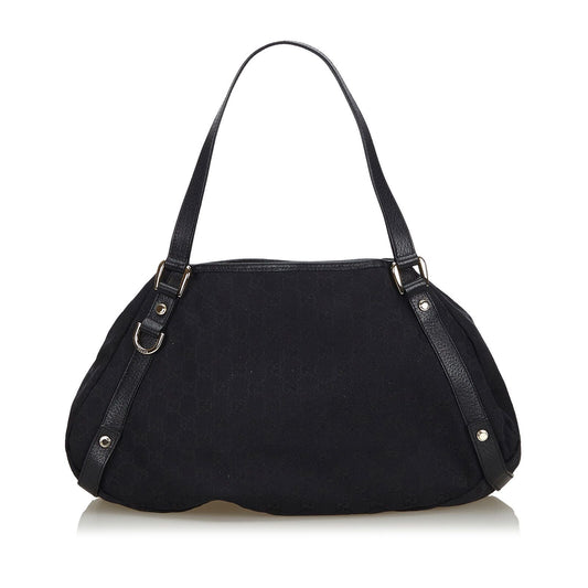 Gucci Black Leather Canvas Tote Style 3