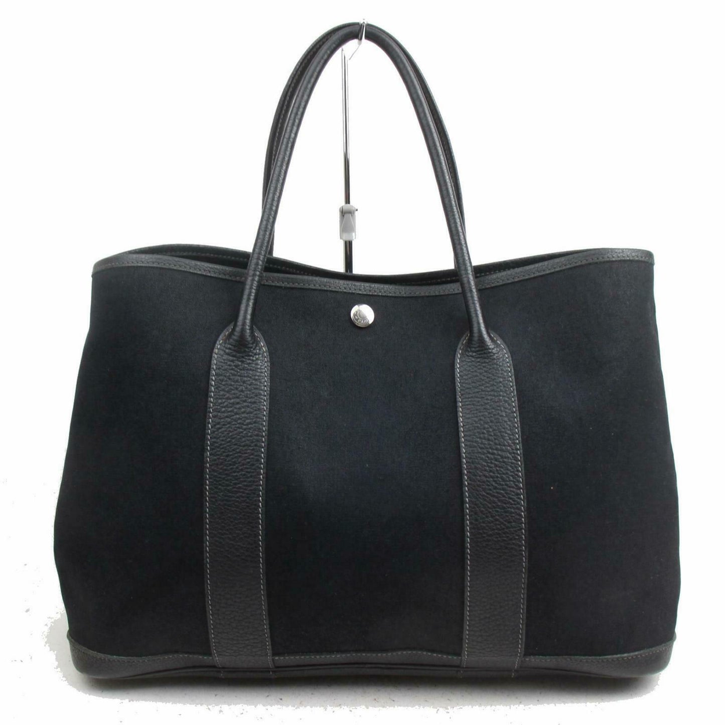 Luxury Hermes Tote Bag Garden Party Pm Black Canvas ( -16032)