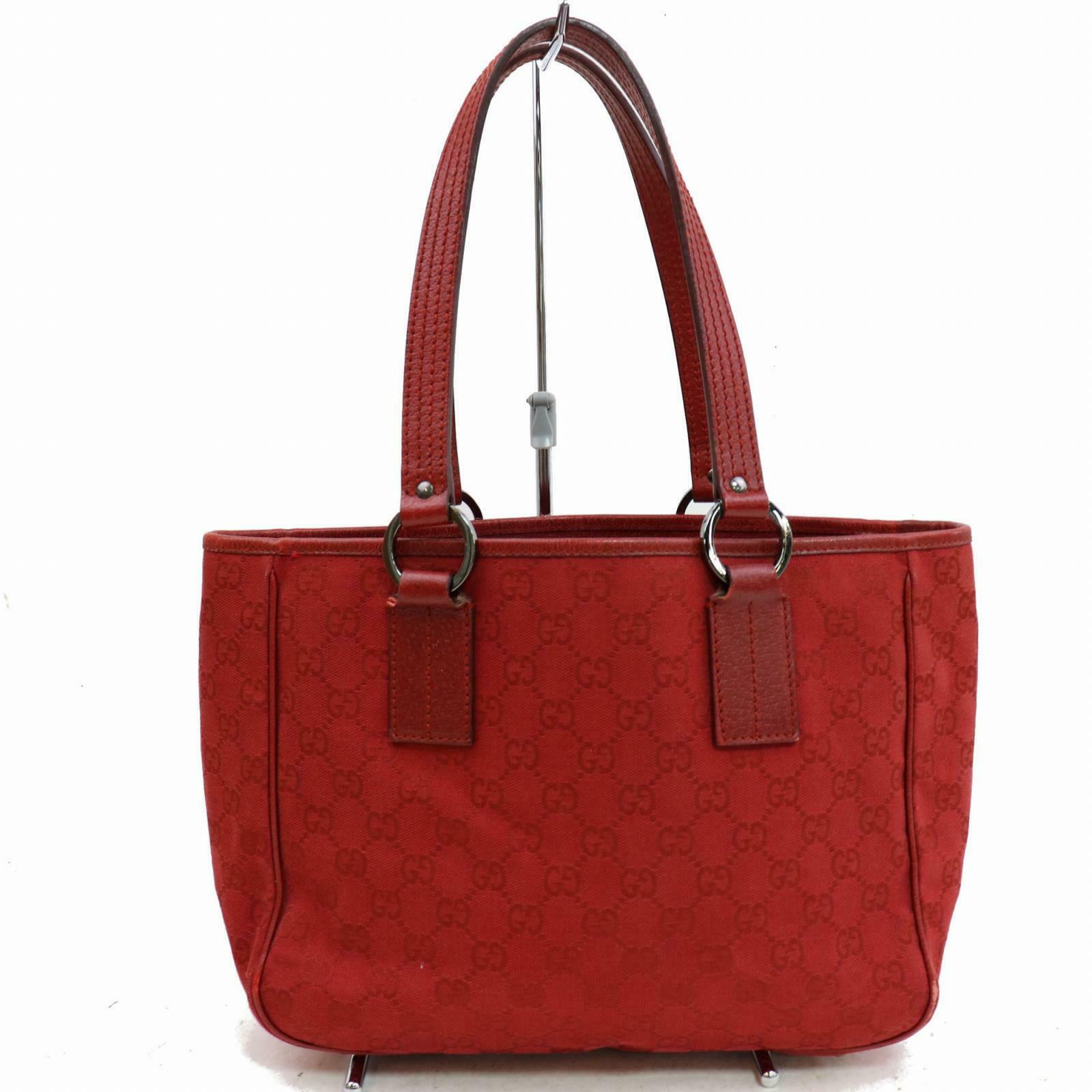 Gucci Brown Leather Canvas Tote Style 42