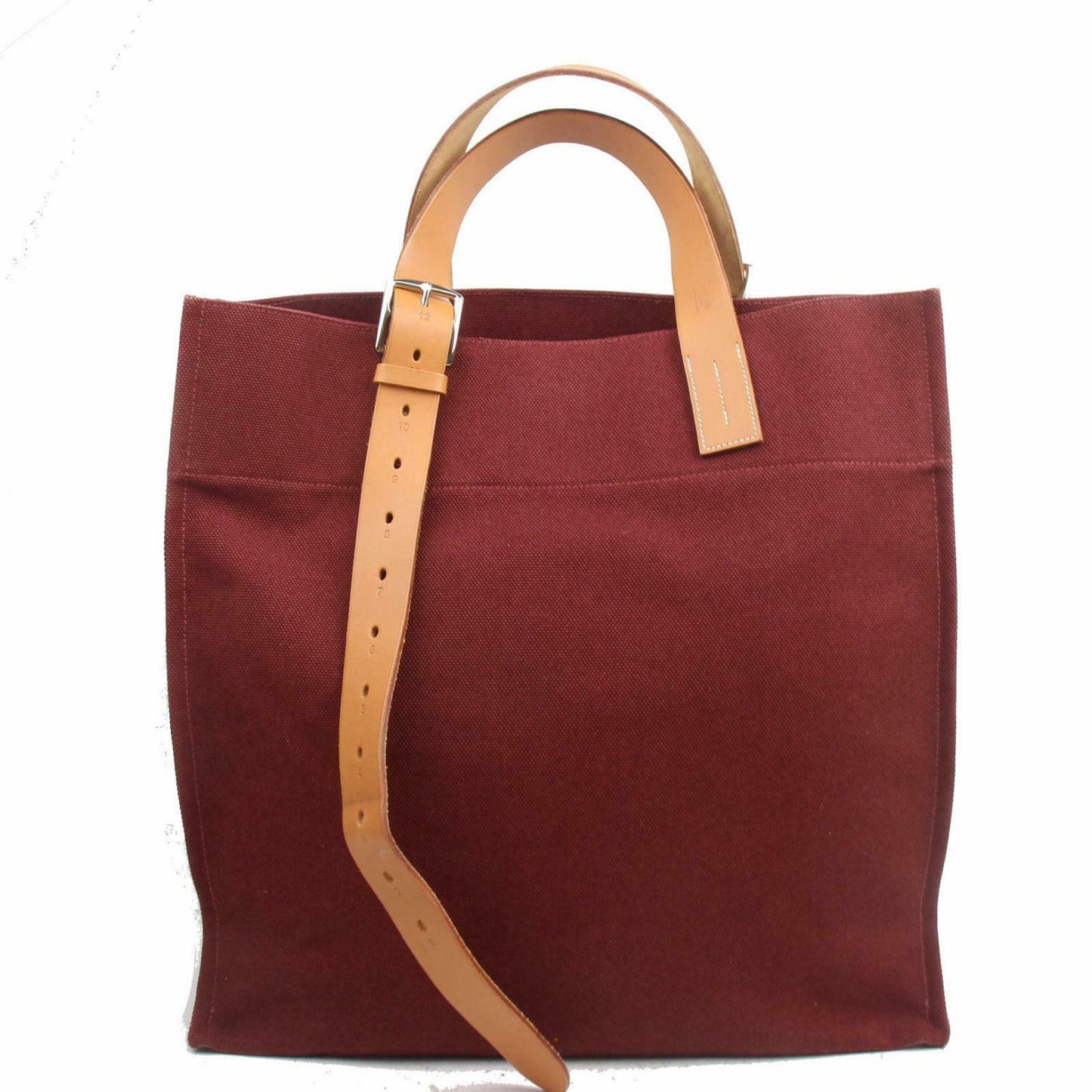 Luxury Hermes Tote Bag Etriviere Bordeaux Canvas ( -16028)