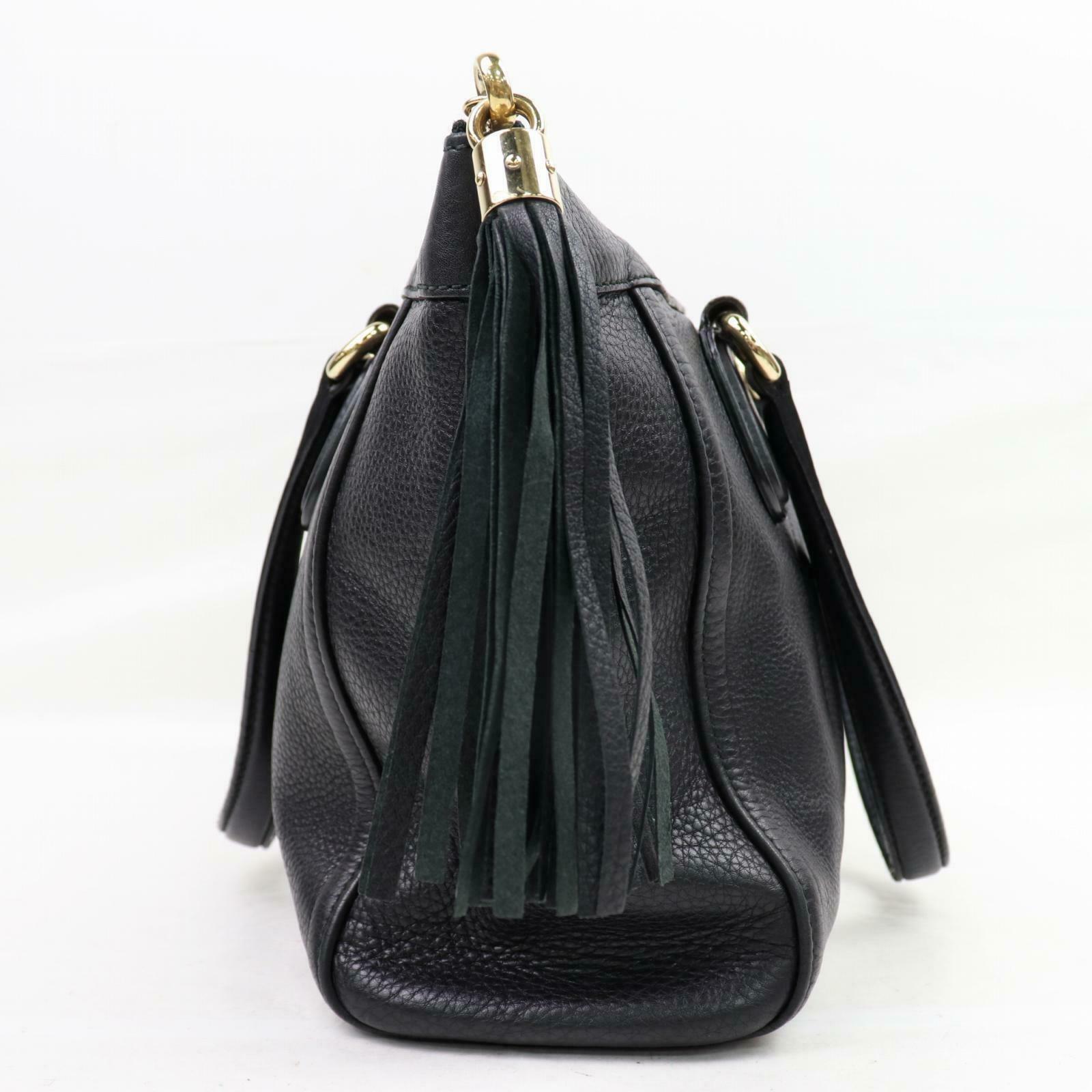 Gucci Soho Black Leather Monogram Tote