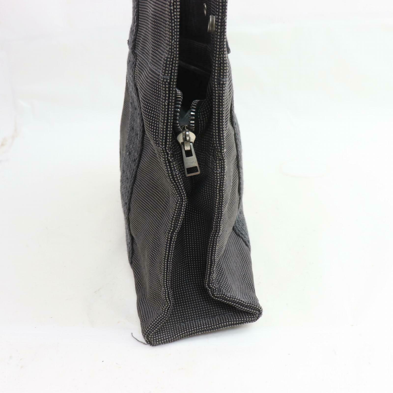 Luxury Hermes Tote Bag Gray Canvas ( -15994)