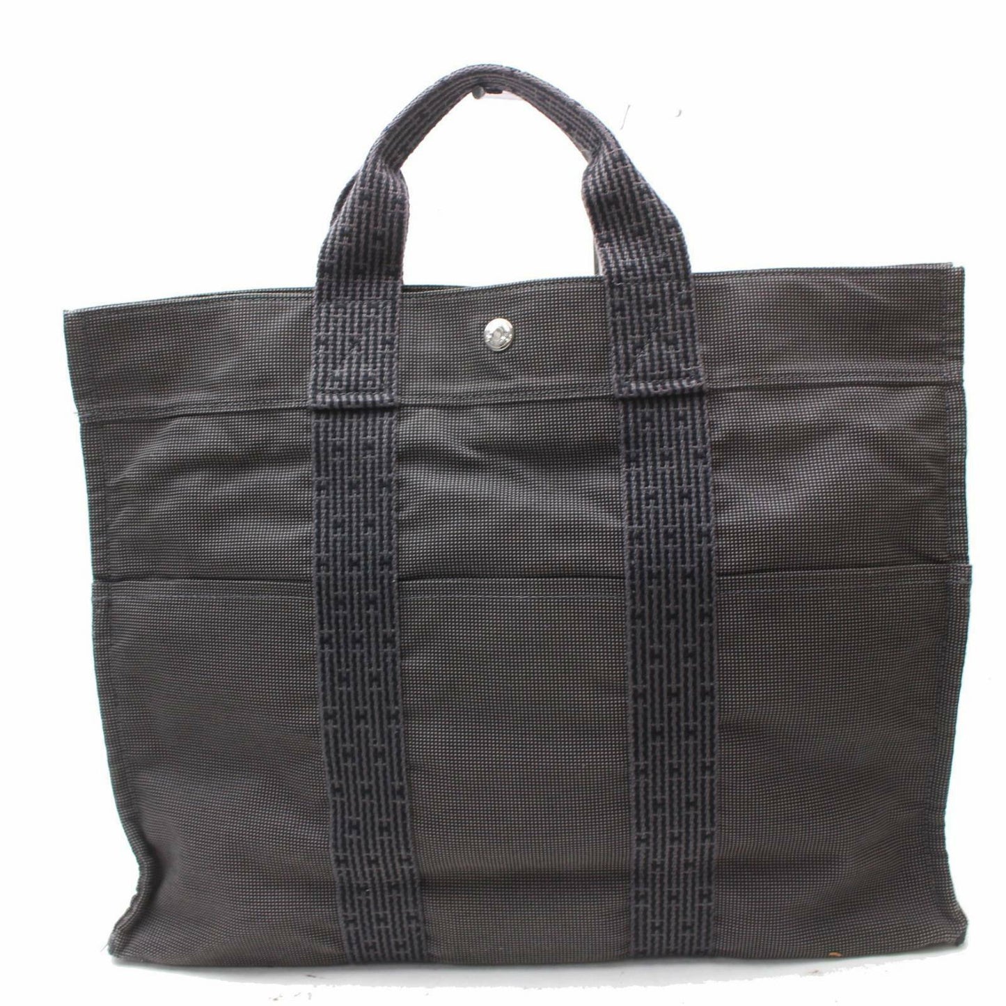 Brand Inspired Luxury Hermes Tote Bag Herline Gray Canvas ( -10102)