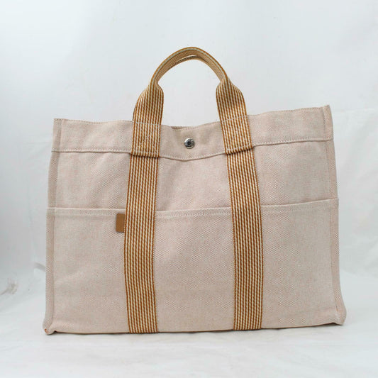 Luxury Hermes Tote Bag New Fourre Tout Tote Beige Canvas ( -16191)