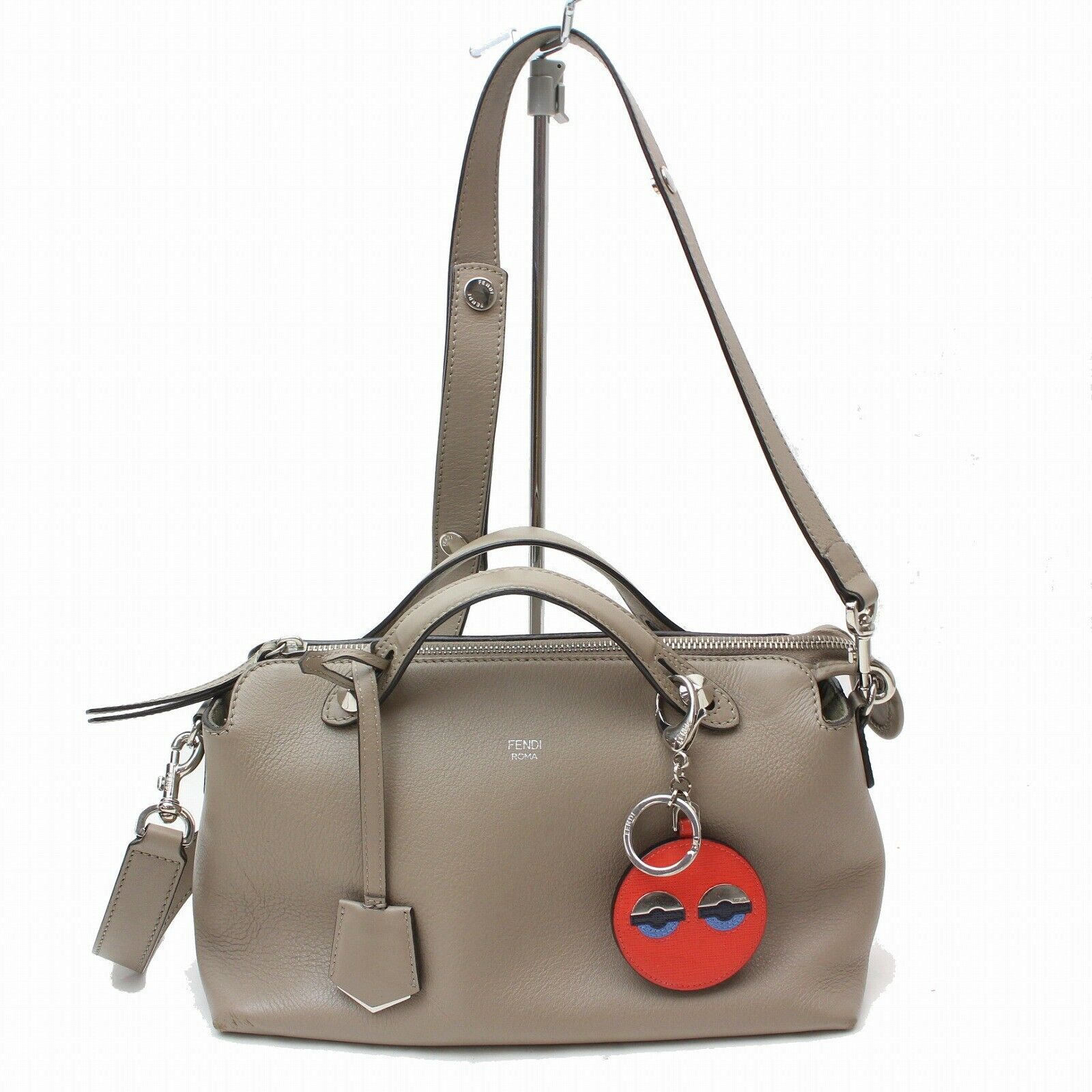 Fendi Hand Bag By The Way Gray Leather (SHC1- )