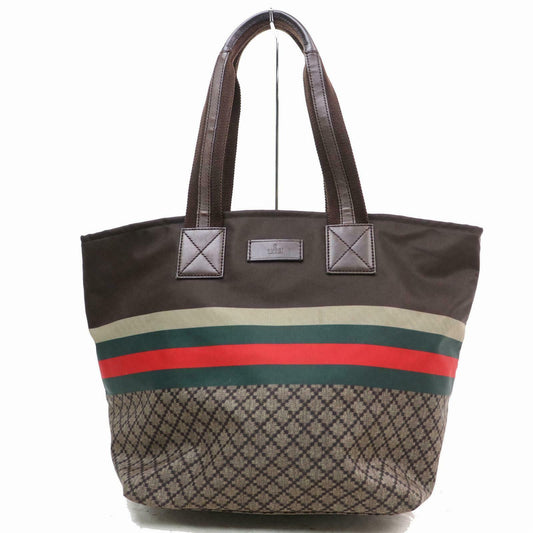 Gucci Blue Leather Nylon Tote