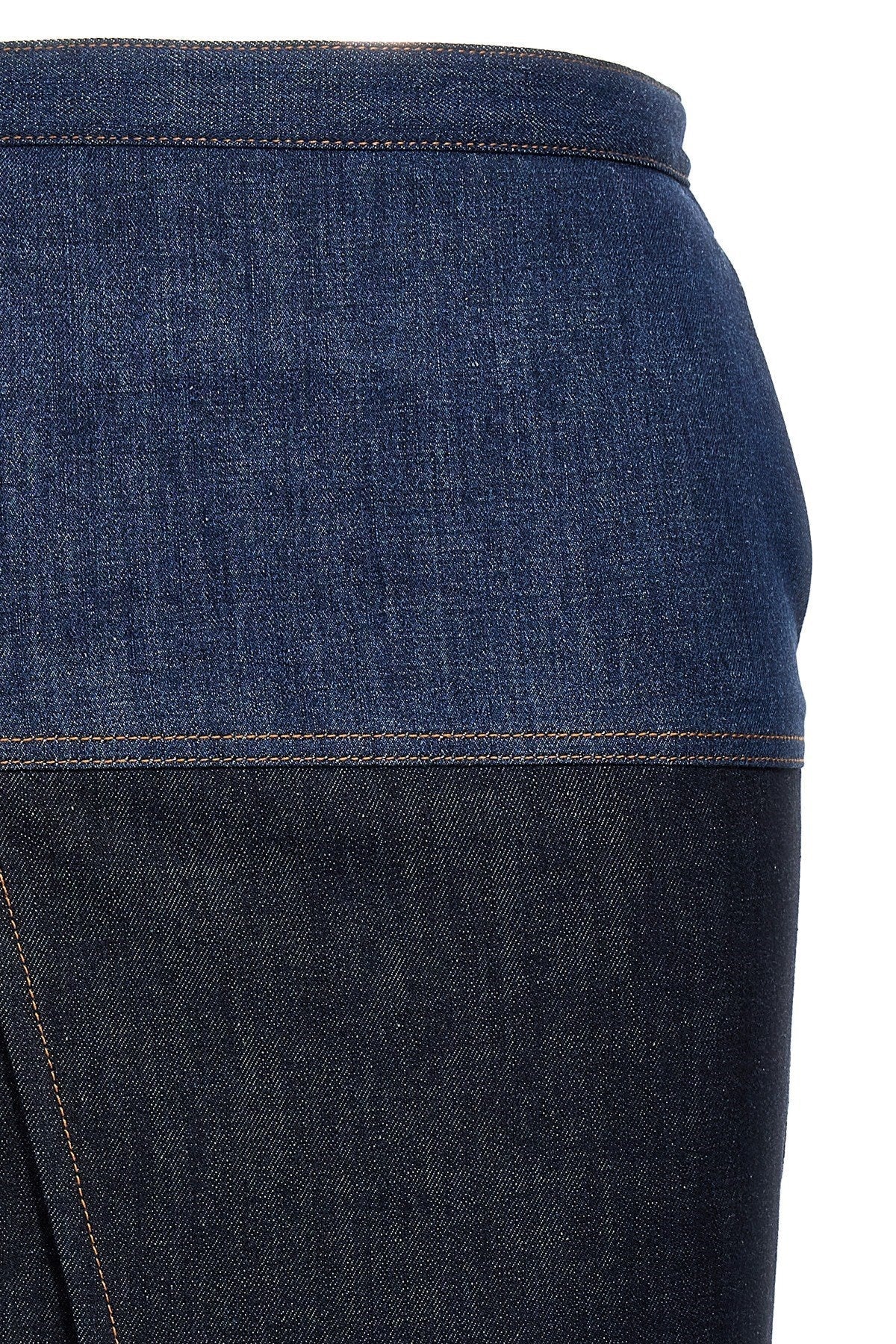 Fendi Women Bicolor Denim Skirt