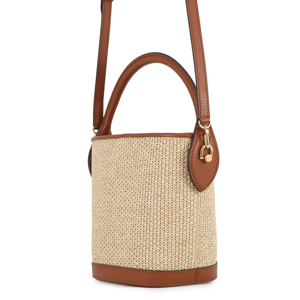 LOUIS VUITTON Petit Bucket Caramel/BeigeM59962 Raffia Leather