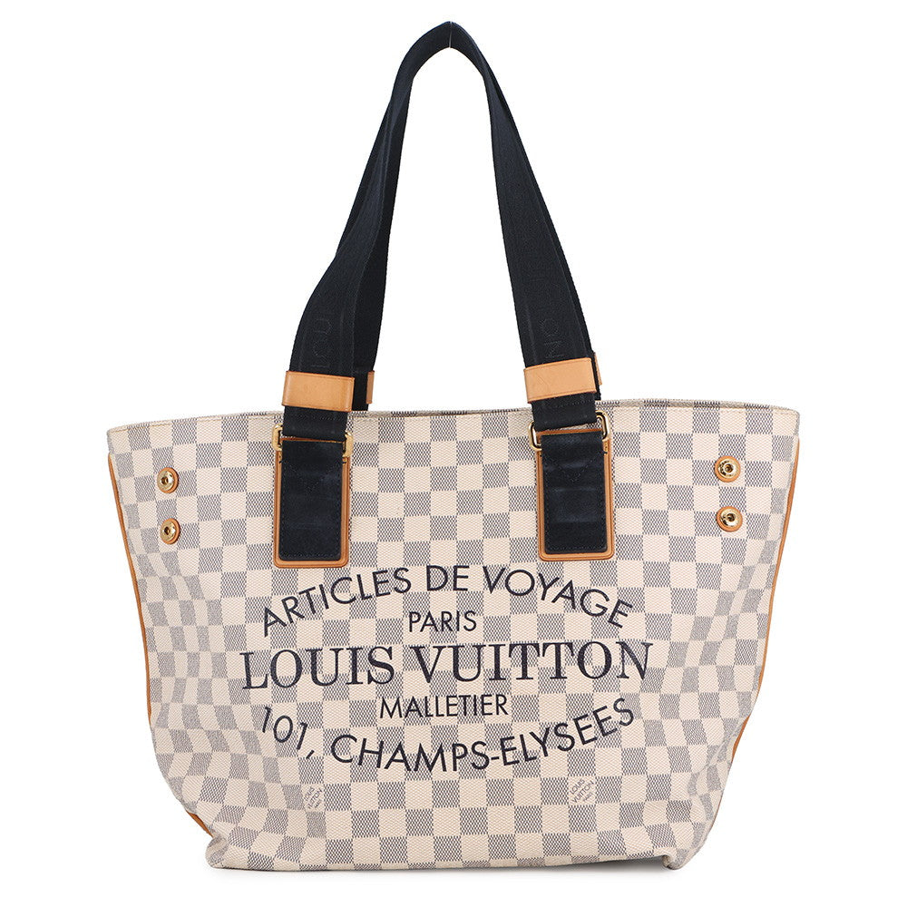 LOUIS VUITTON Plan Soleil Cabas BeigeN41179 Damier Azur Size PM