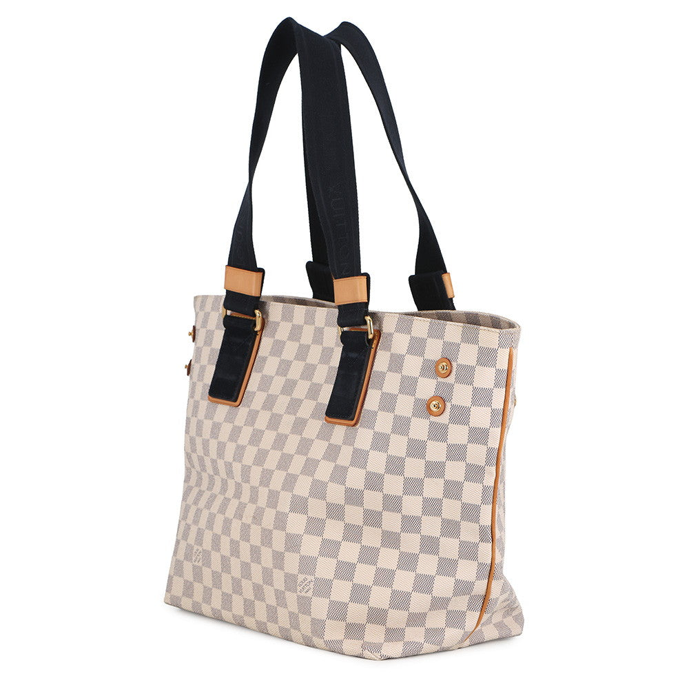 LOUIS VUITTON Plan Soleil Cabas BeigeN41179 Damier Azur Size PM