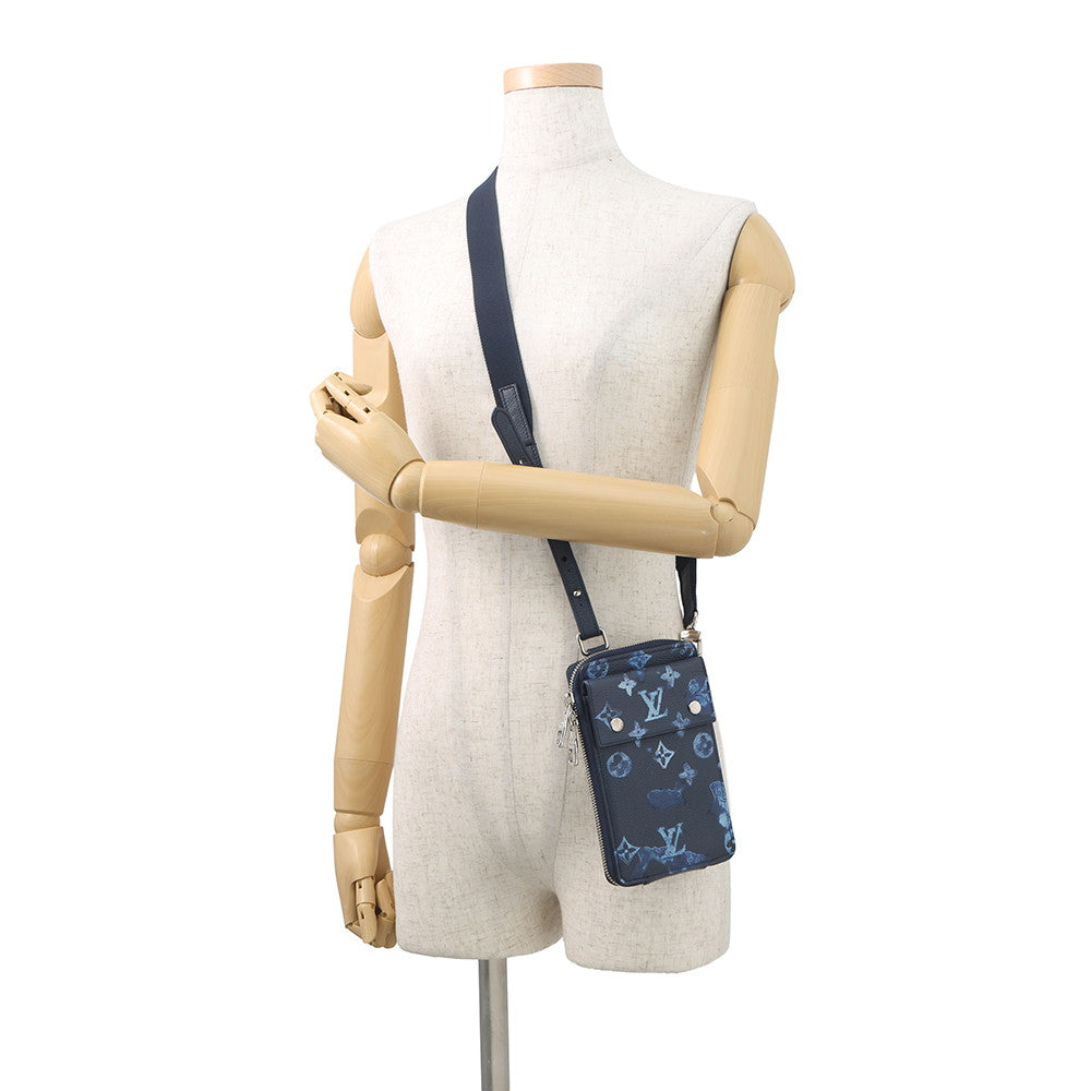 LOUIS VUITTON phone pouch NavyM80466 Monogram Watercolor