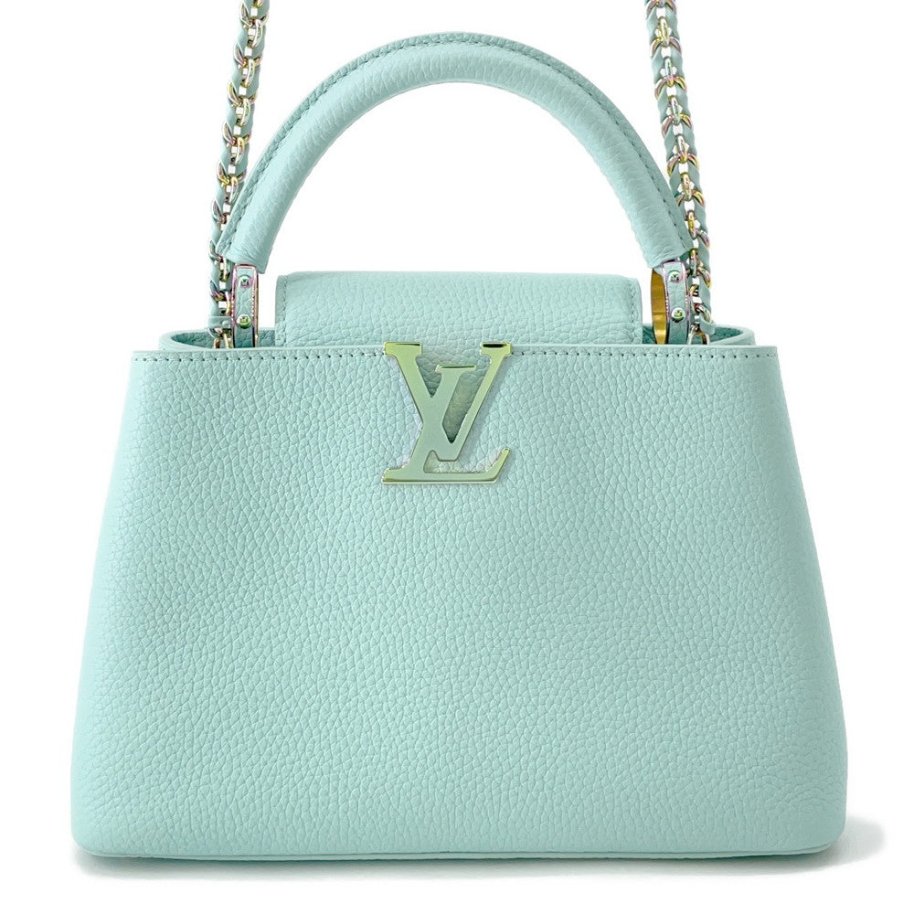 LOUIS VUITTON Capucines Light BlueM22055 Taurillon Leather Size BB