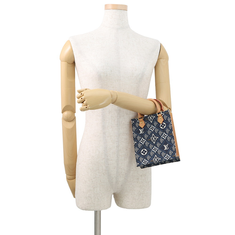 LOUIS VUITTON Since1854 Petite Sac Plat BlueM80288 Monogram / Jacquard