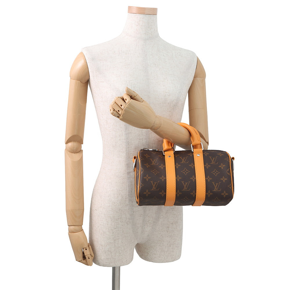 LOUIS VUITTON Keepall Bandouliere SaffronYellowM12733 Monogram Macassar Canvas Size 25