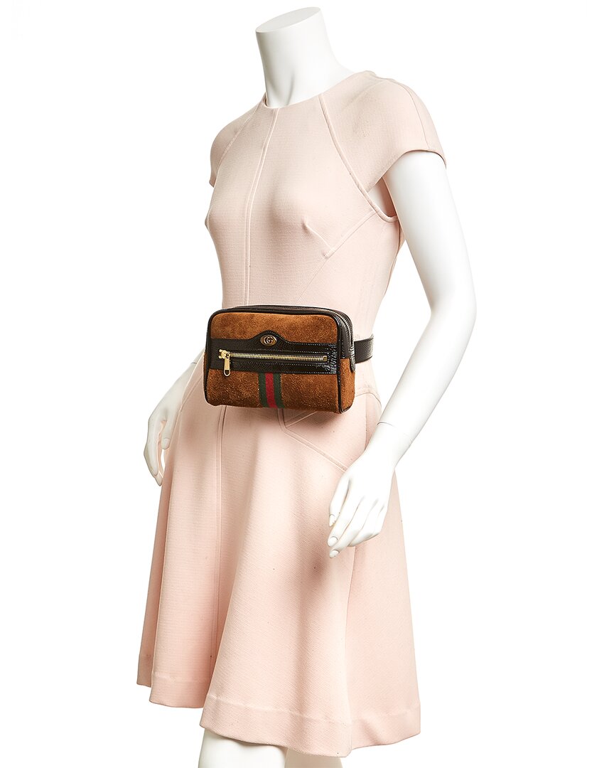 Gucci Ophidia Small Suede & Leather Belt Bag