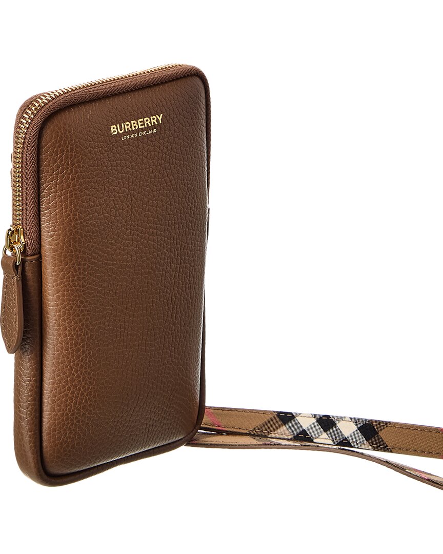 Burberry Logo Leather Phone Crossbody