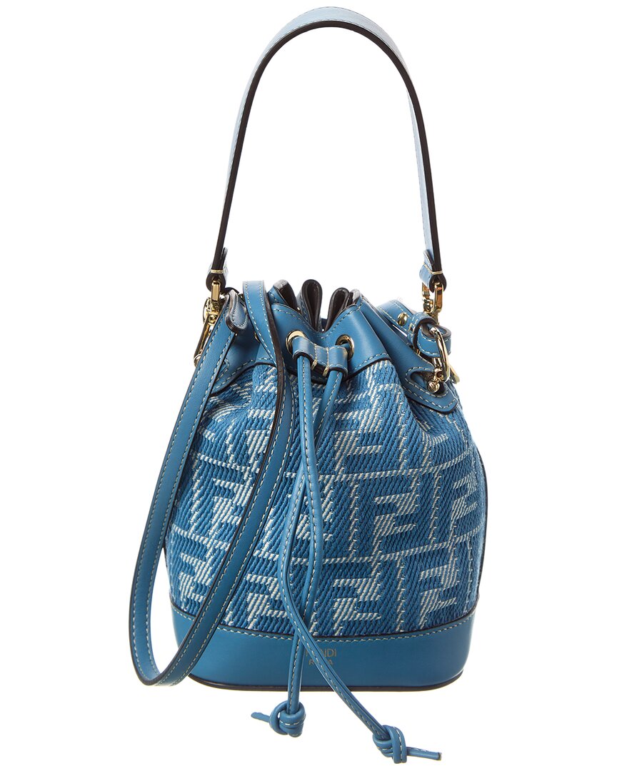 Fendi Mon Tresor Mini Ff Jacquard & Leather Bucket Bag