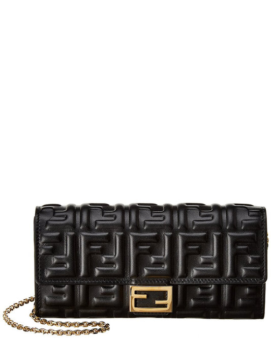 Fendi Baguette Leather Wallet On Chain