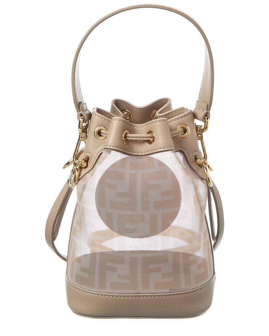 Fendi Mon Tresor Mini Ff Mesh & Leather Bucket Bag