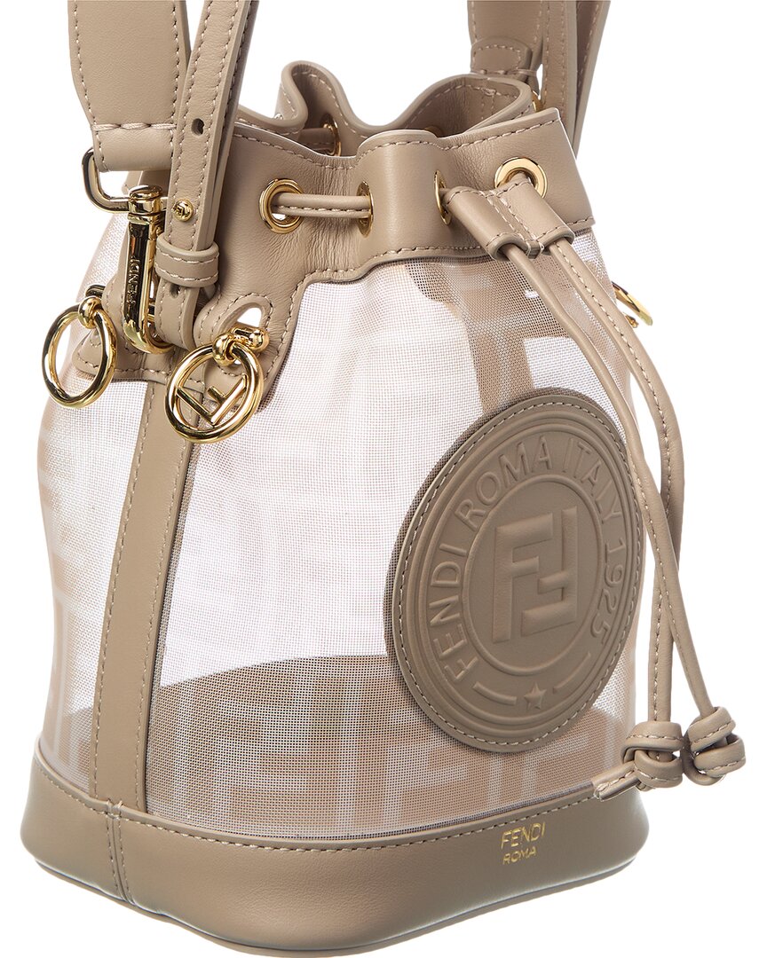 Fendi Mon Tresor Mini Ff Mesh & Leather Bucket Bag