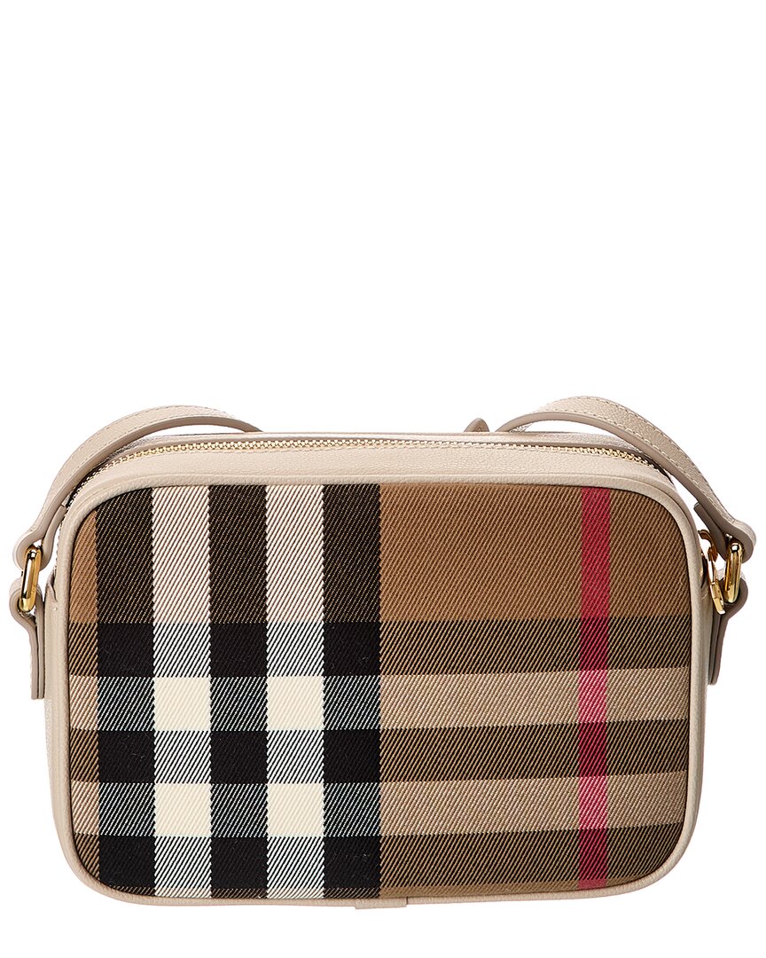 Burberry Check Canvas & Leather Camera Bag