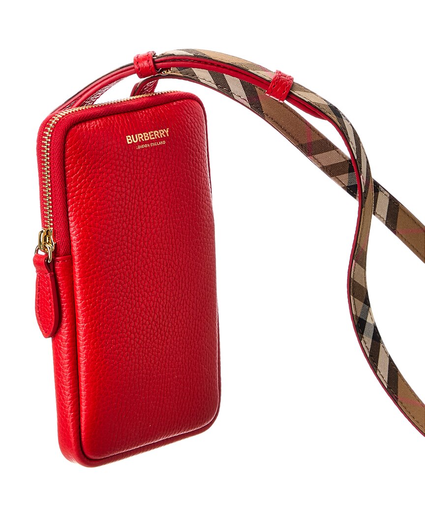 Burberry Logo Leather Phone Crossbody